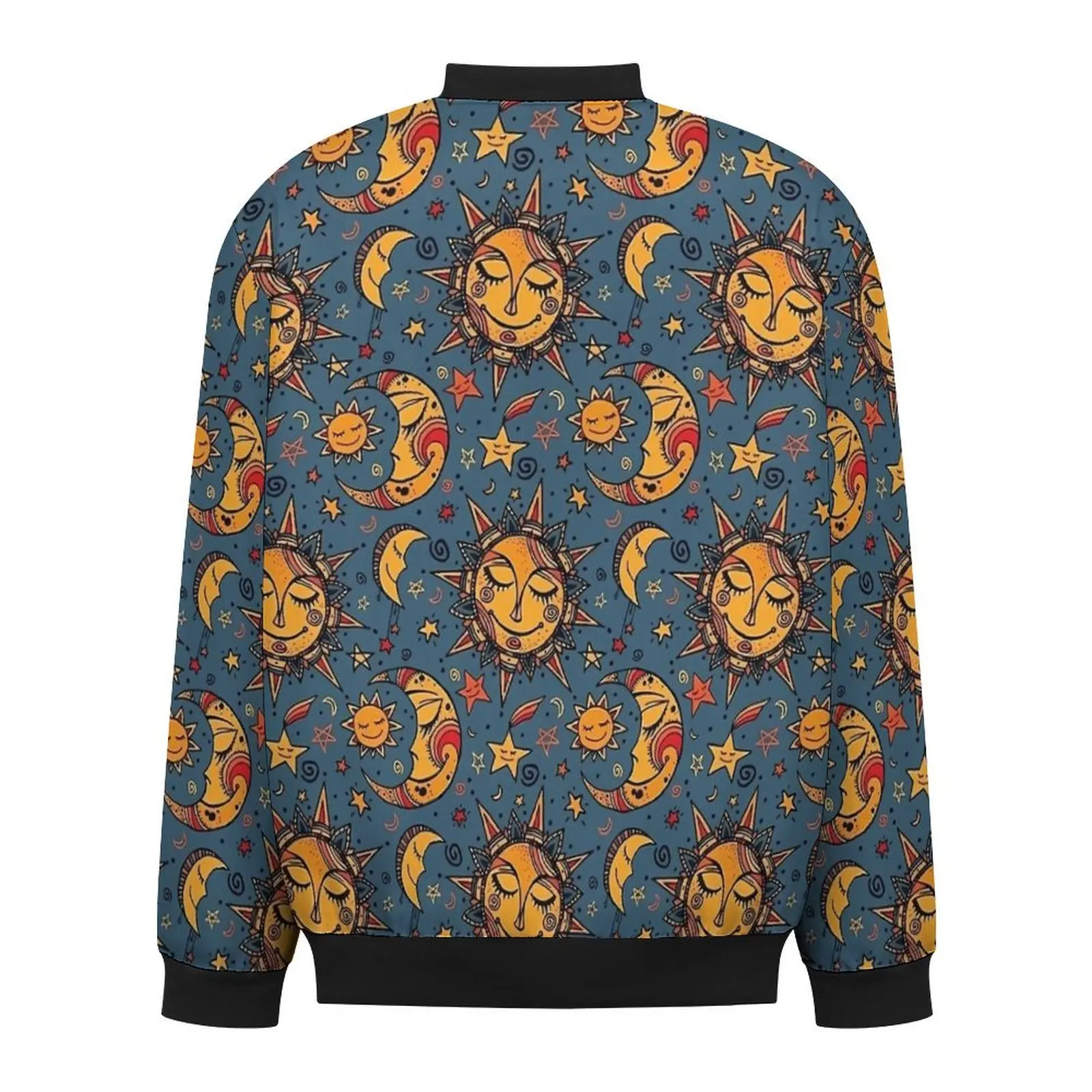 Повседневные куртки с абстрактным дизайном Луны и Солнца мужские пальто осенняя