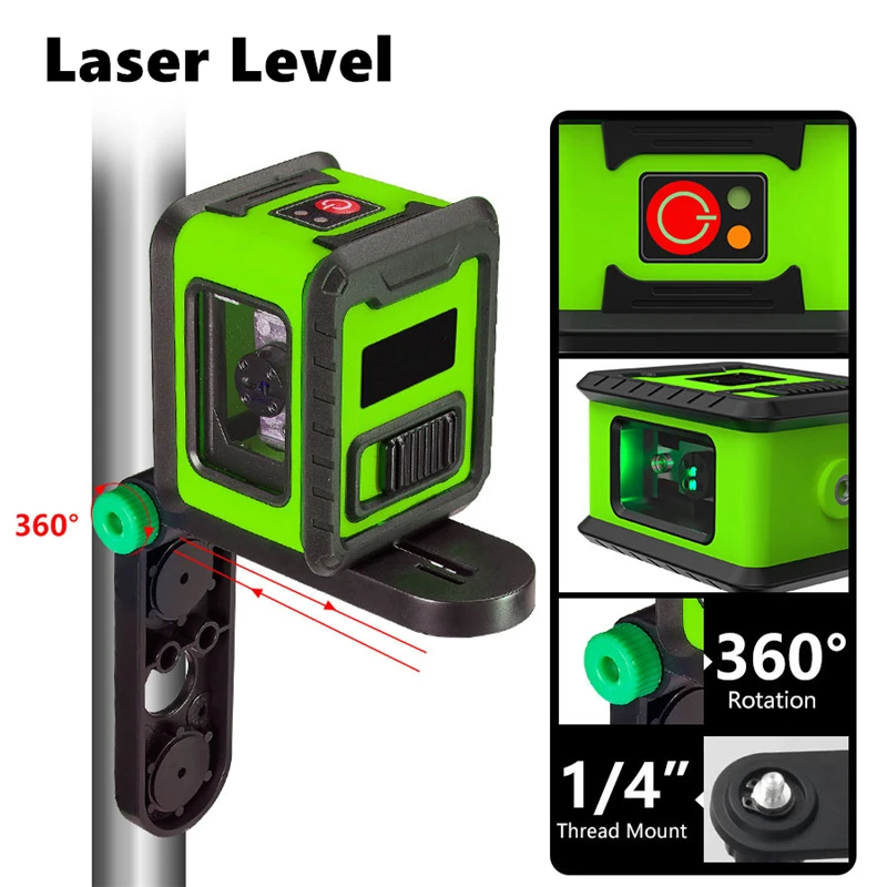 

4D/3D 16/12 Lines Laser Level 360 Self-leveling Function Leveling Tool Omnidirectional Ground Wall Sticker Home Improvement Tool
