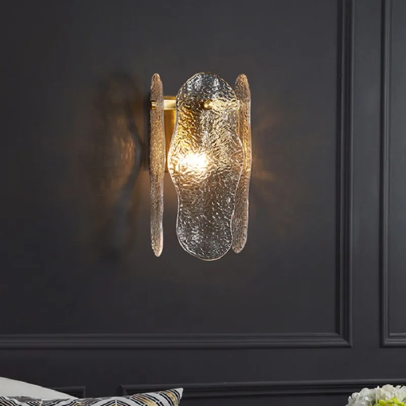 

Wall lamp Simple Modern Creative Glass Water Ripple Transparent Sconce Aisle Stair Light Bedroom Living Room nordic bathroom led