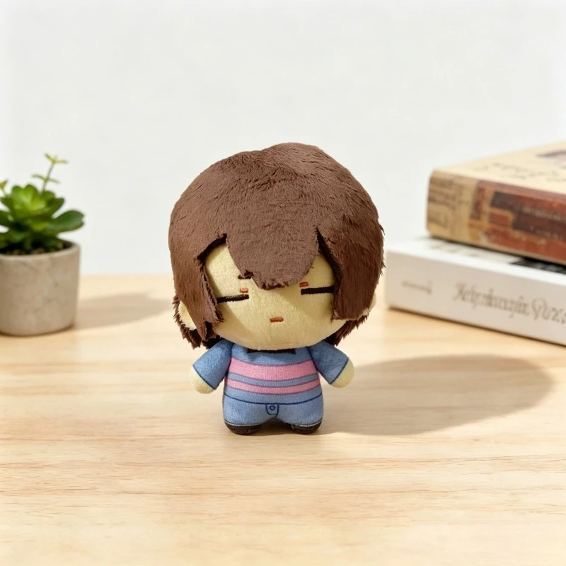 Плюшевая кукла Фриск из Undertale в стиле чиби, мягкая игрушка, брелок-подвеска с персонажем видеоигры, украшение для рюкзака, подарок на день рождения для фанатов (art.: 3920db49e5bee) - 3920db49e5bee