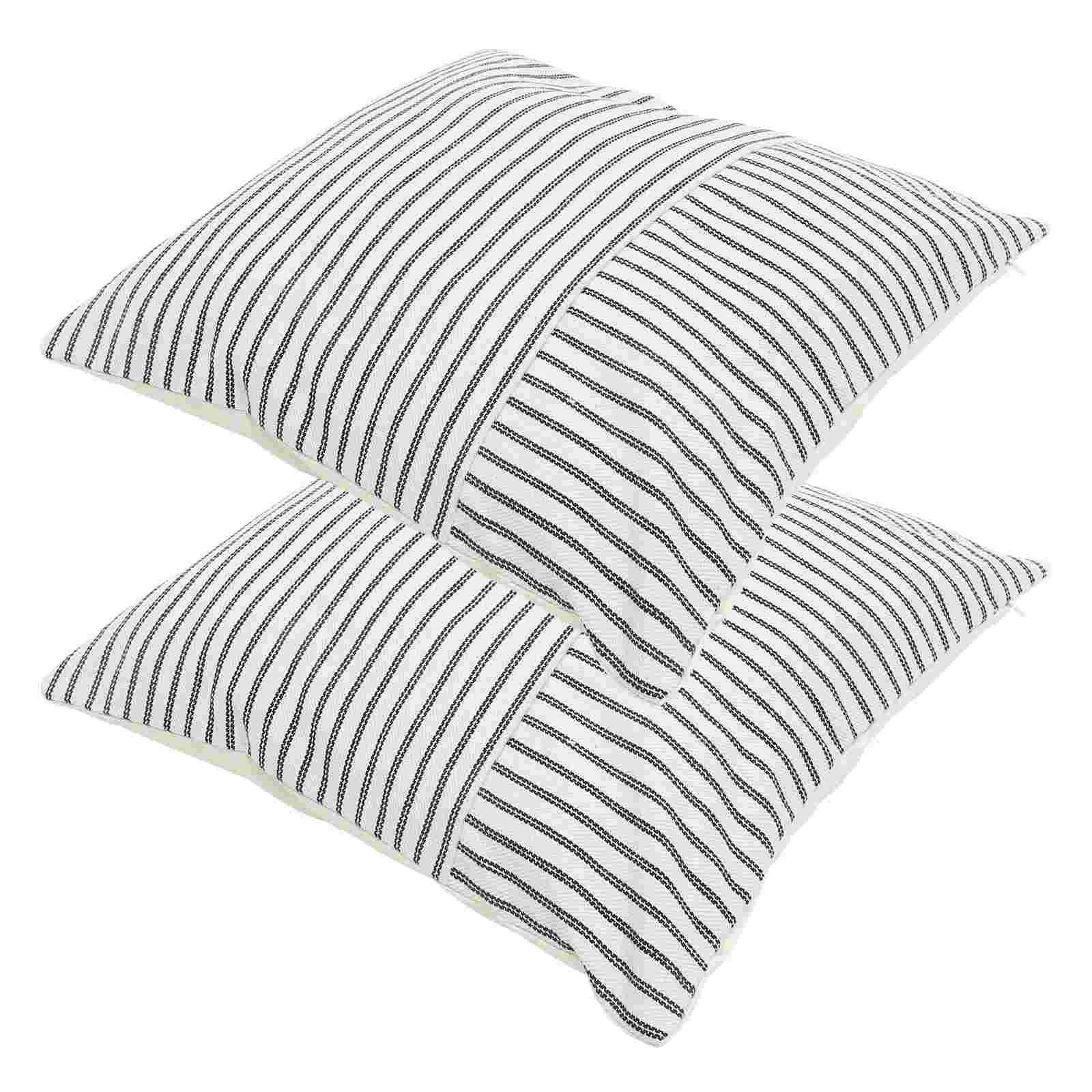 

2Pcs Cotton Linen Pillowcase Square Throw Pillow Covers Decorative Cushion Covers