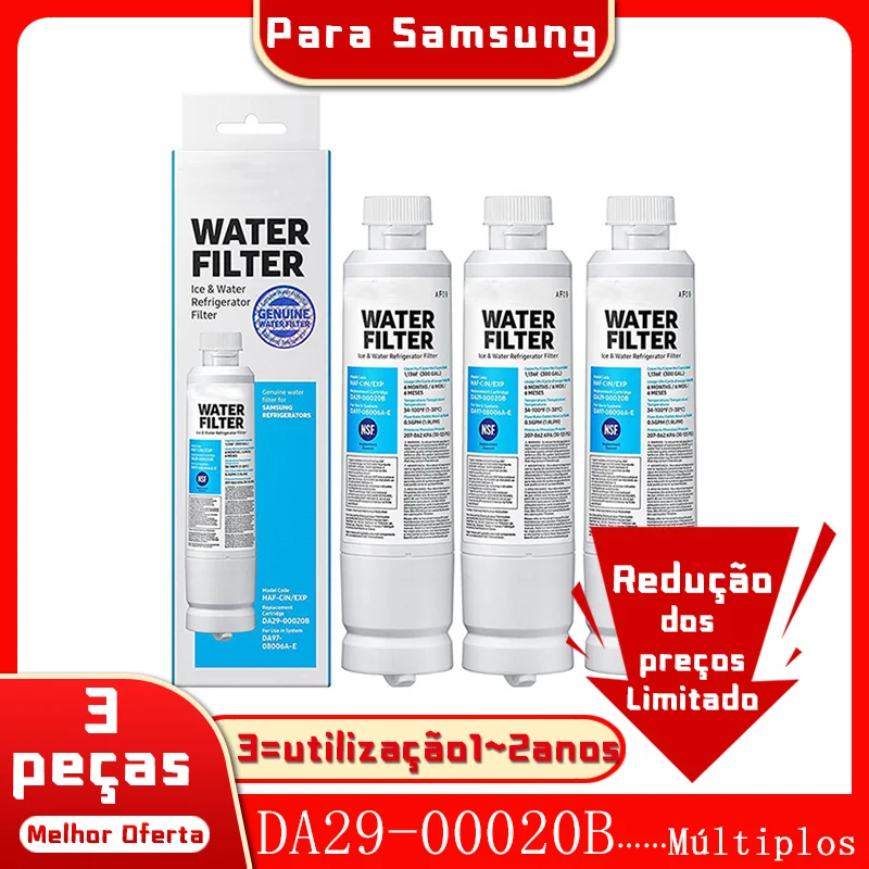 

3 pcs/pacote for samsung geladeira filtro 3 pçs/lote Replacement Fridge Water Filter