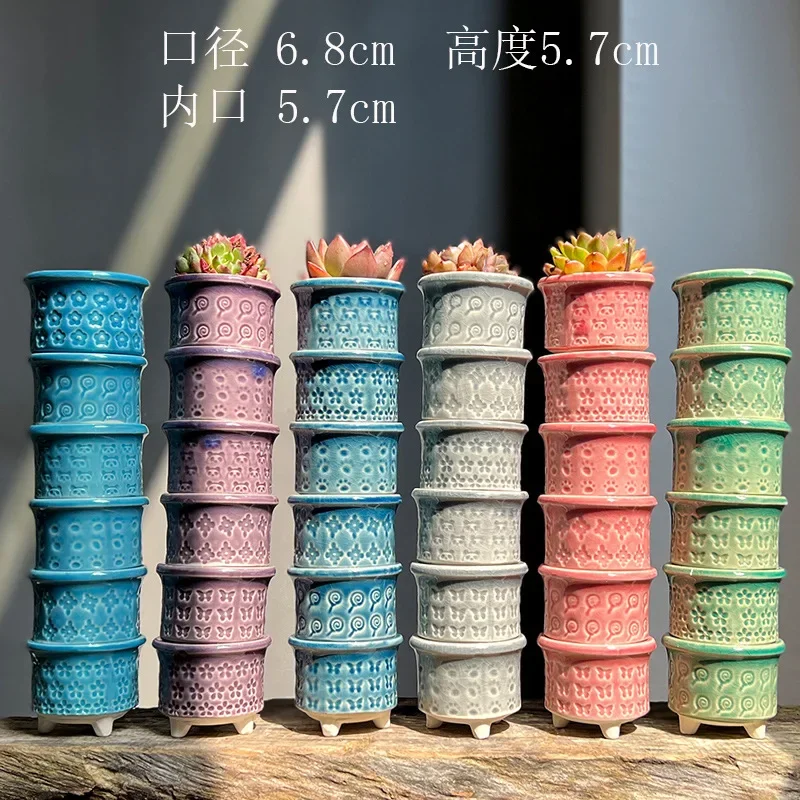 

Керамический цветочный горшок глазурь с разрезом льда