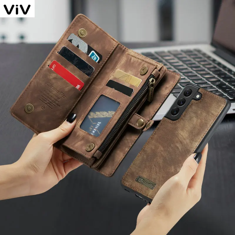 

CaseMe Leather A53 Case For Samsung Galaxy A72 A13 S20 Ultra A33 S10 Plus Luxury Zipper Wallet Book Case S21 S20 Note 20 10