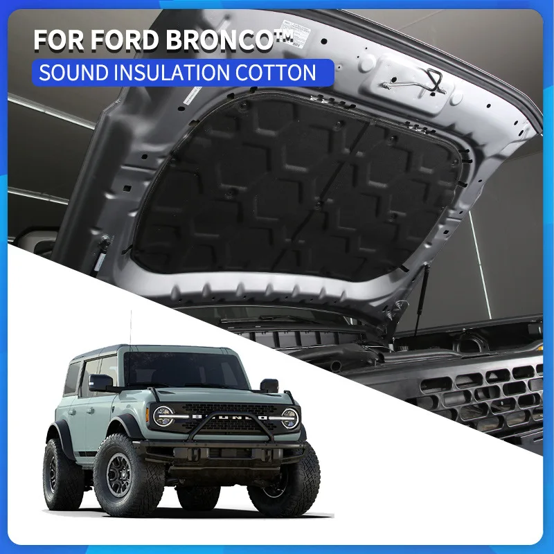 

Available For 2021 Ford Bronco Hoods Insulation Cotton Soundproof Cotton Exterior Modification Accessories