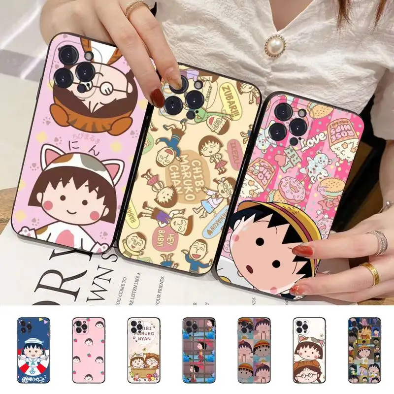 

Yinuoda Chibi Maruko Phone Case Silicone Soft for iphone 14 13 12 11 Pro Mini XS MAX 8 7 6 Plus X XS XR Cover