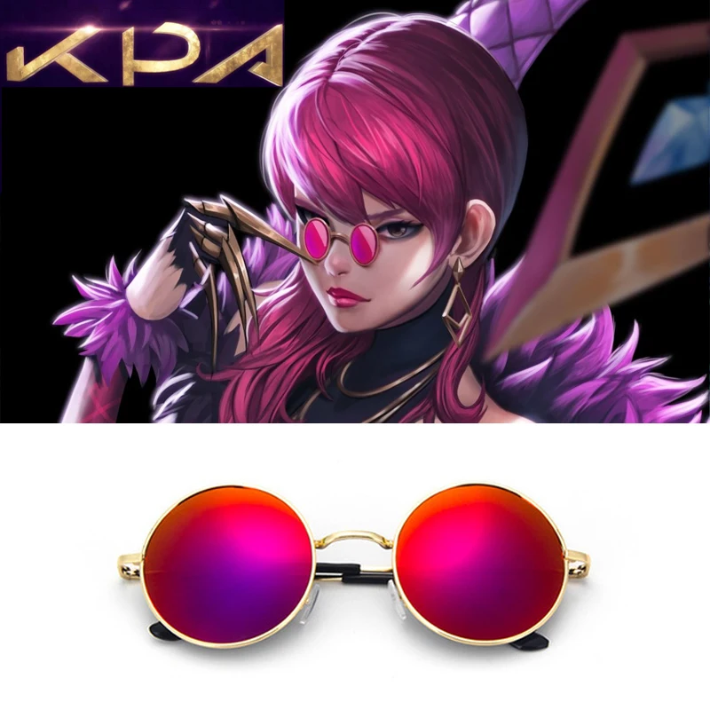 

ROLECOS LOL KDA Evelynn Cosplay Props Red Sunglasses Glasses Women Men Gifts K/da