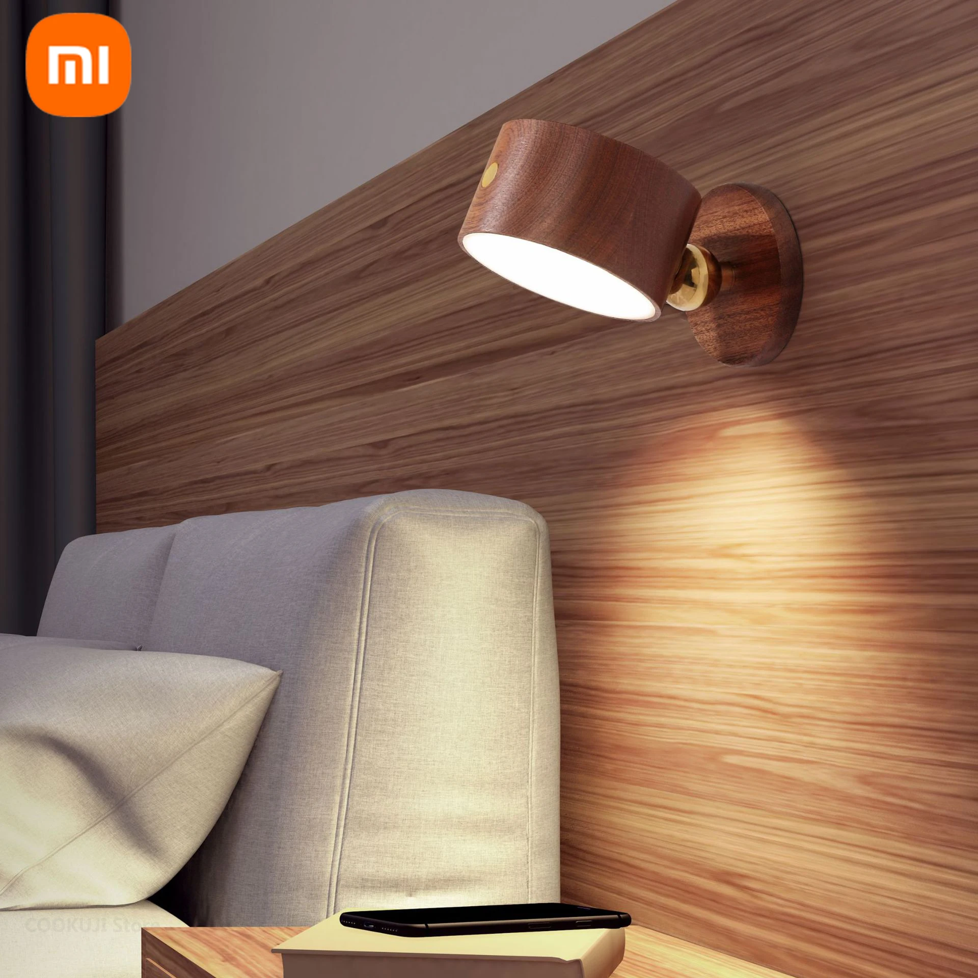 

Деревянная настольная лампа Xiaomi с USB-зарядкой, светодиодный ночник на магнитной присоске, приглушаемая прикроватная лампа с ночником для кормления и защиты глаз