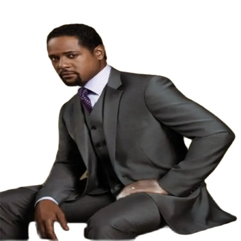 

New Arrival Custom Made Grey Color Tuxedos Formal Business Suits Bridegroom Wedding Suits (Jacket+Pants+Tie+Vest)