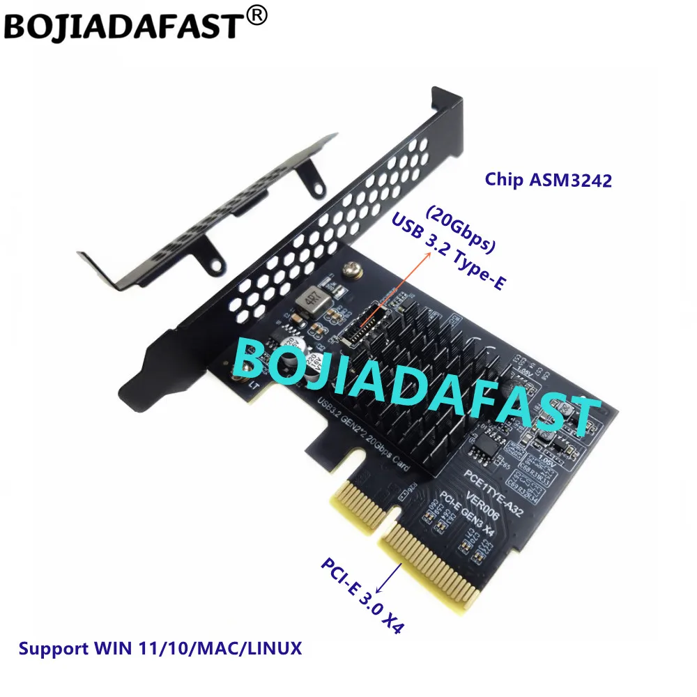 Переходник с USB 3.0 Gen2 Type-E на PCI Express PCI-E 3 2 4X 20 Гбит/с
