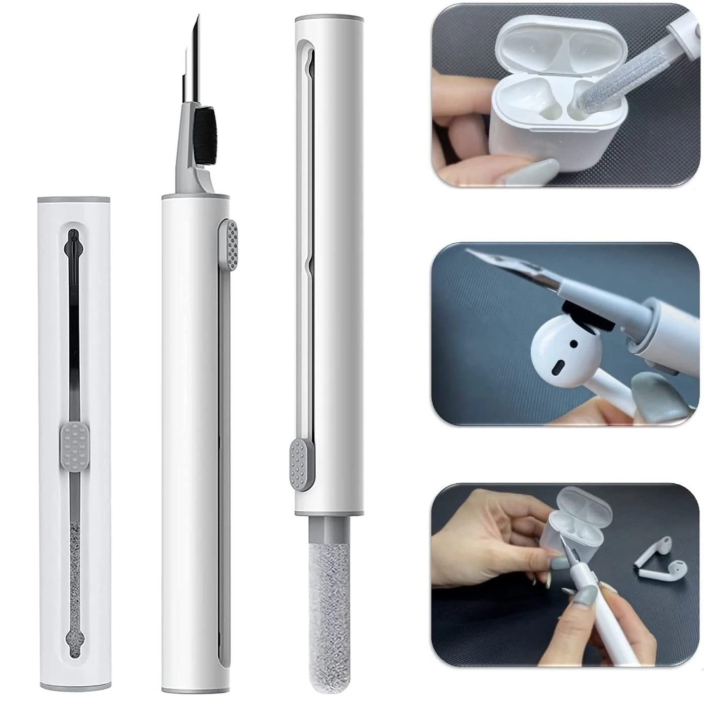 

3 in 1 Cleaner Kit for Airpods Pro 1 2 Bluetooth Earbuds Airpods Pro Case Cleaning Pen Tools for iPhone Xiaomi Huawei Samsung