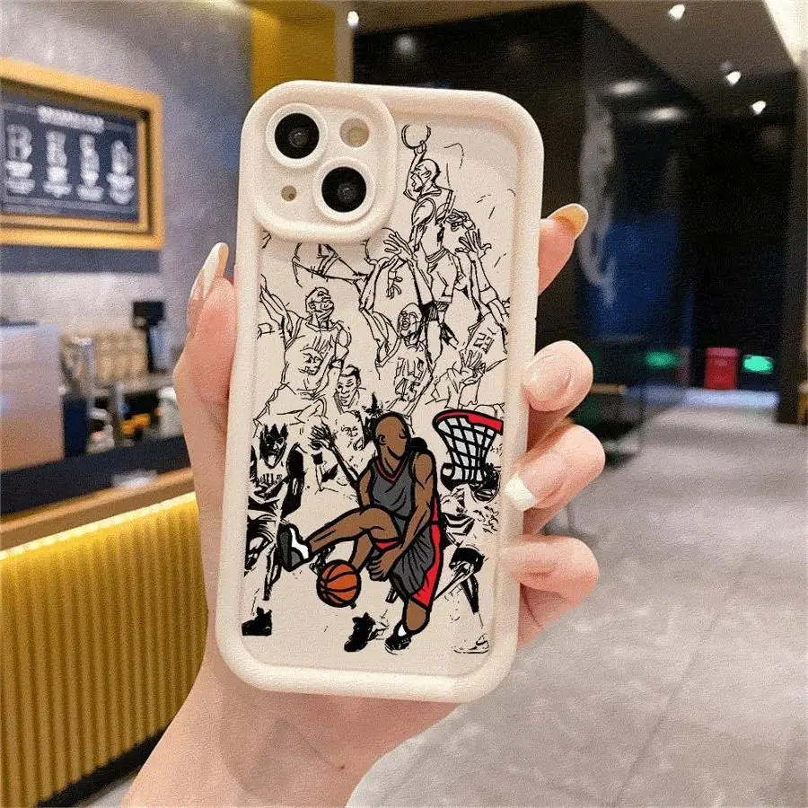 Basketball Phone Case for Apple iPhone 16 11 13 15 12 14 Pro Max 7 XR X XS Mini Plus 8 SE Silicone Cover