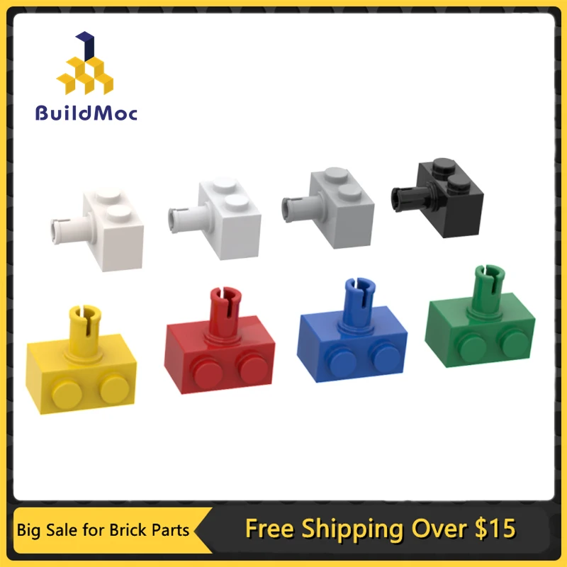

10 шт., детали MOC 2458, модифицированный кирпич, 1x2 со штифтом, Совместимые Кирпичи, сборные строительные блоки, детские конструкторы, игрушка-па...