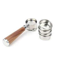 new trending hot sale products kitchen coffee tea tools wooden handle 54 mm stainless steel coffee filter