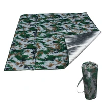 folding beach blanket camping mat thickened camouflage aluminum film moisture proof picnic mat portable outdoor travel mattress