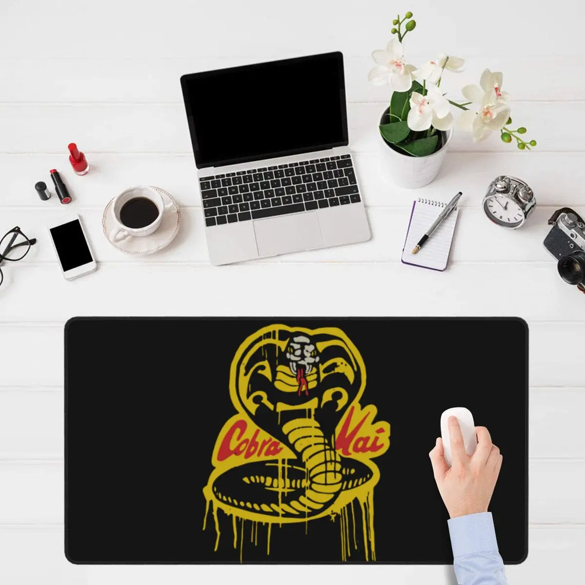 Игровой коврик для мыши с логотипом Cobra Kai компьютерный без милосердия змея