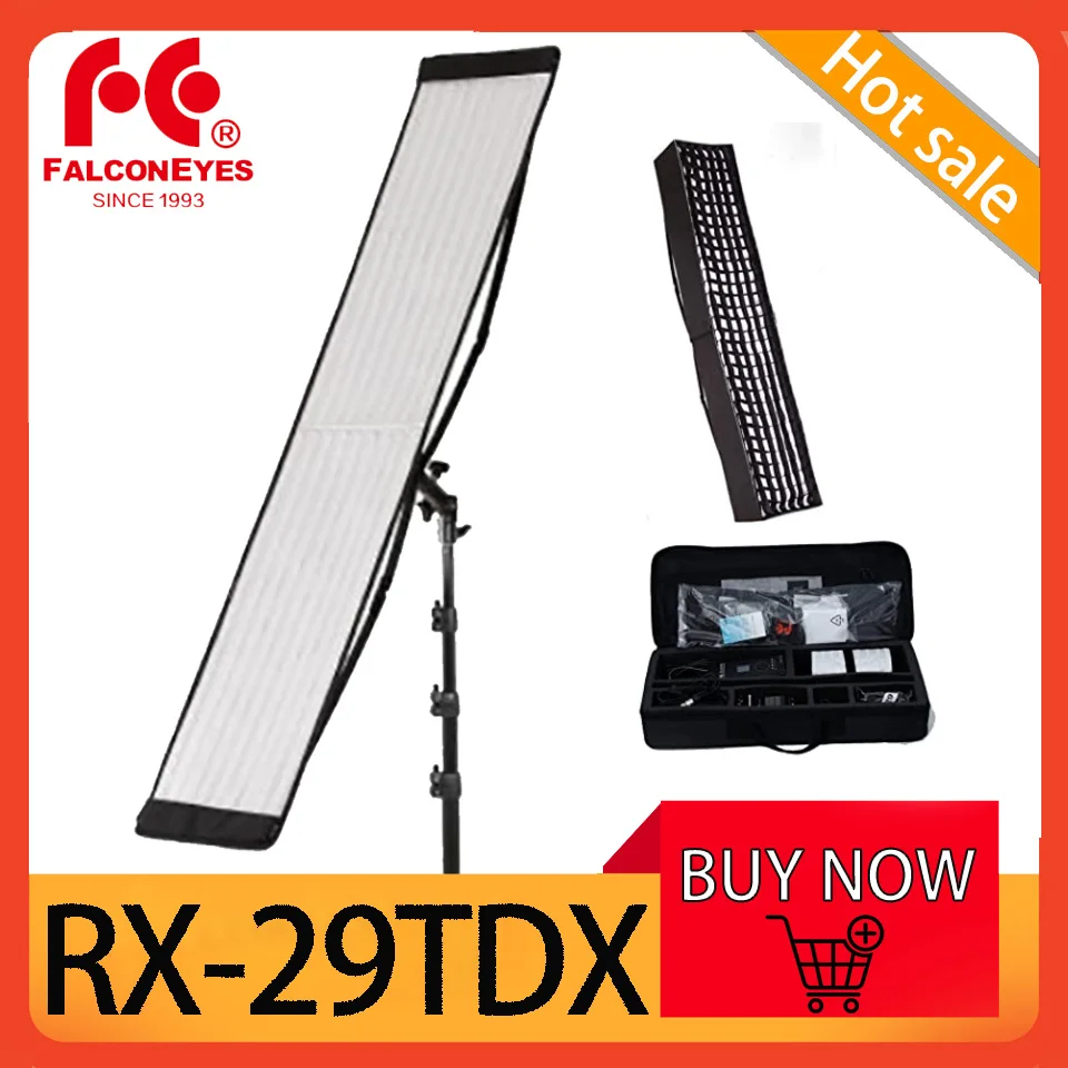 

Falcon Eyes RX-29TDX 100W 3000K-5600K Bi-color Waterproof Softbox for Studio Camera Photography with Honeycomb Grid CRI 95