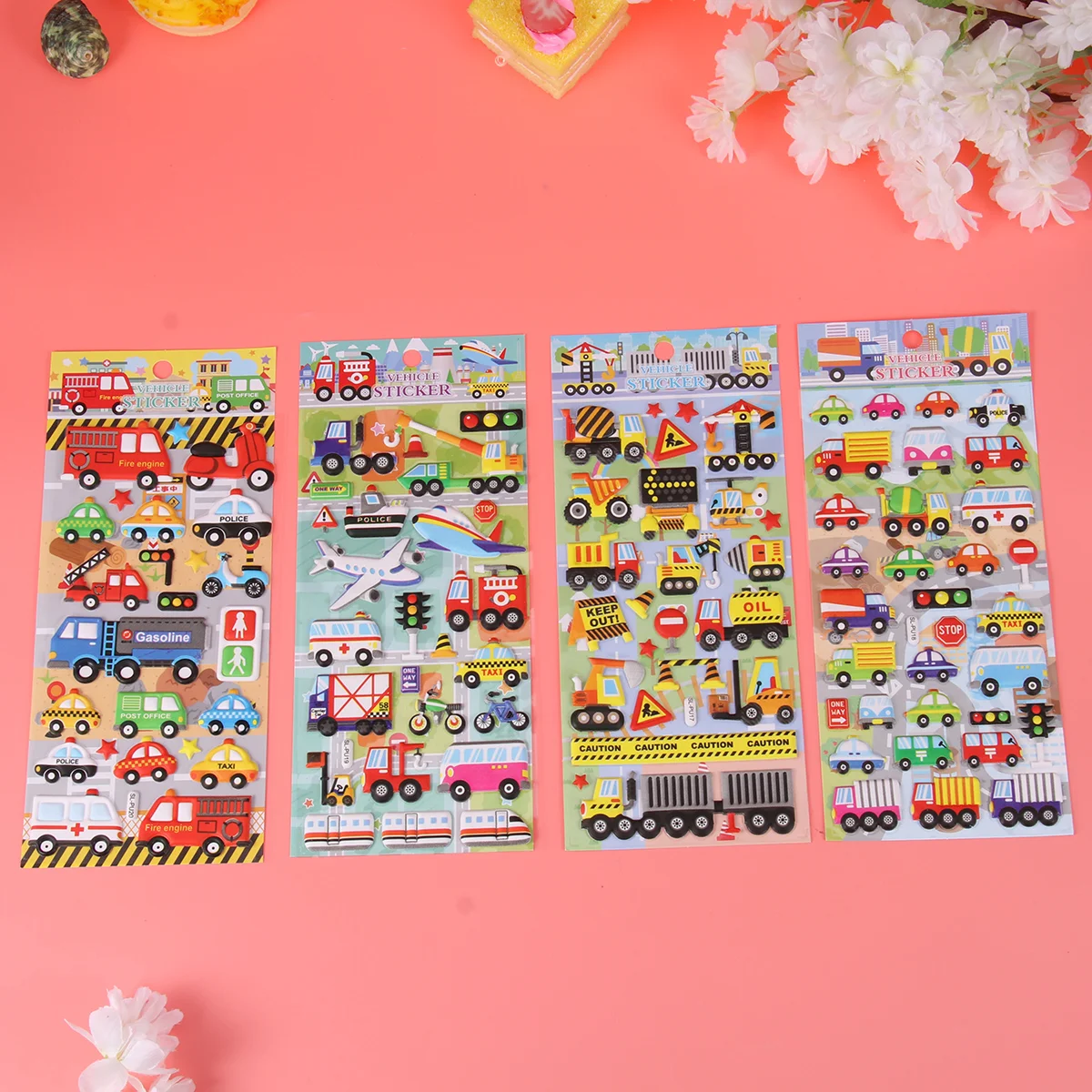 

8pcs Bubble Stickers Stereoscopic Traffic Elements Creative Bubble Stickers for Kids Children