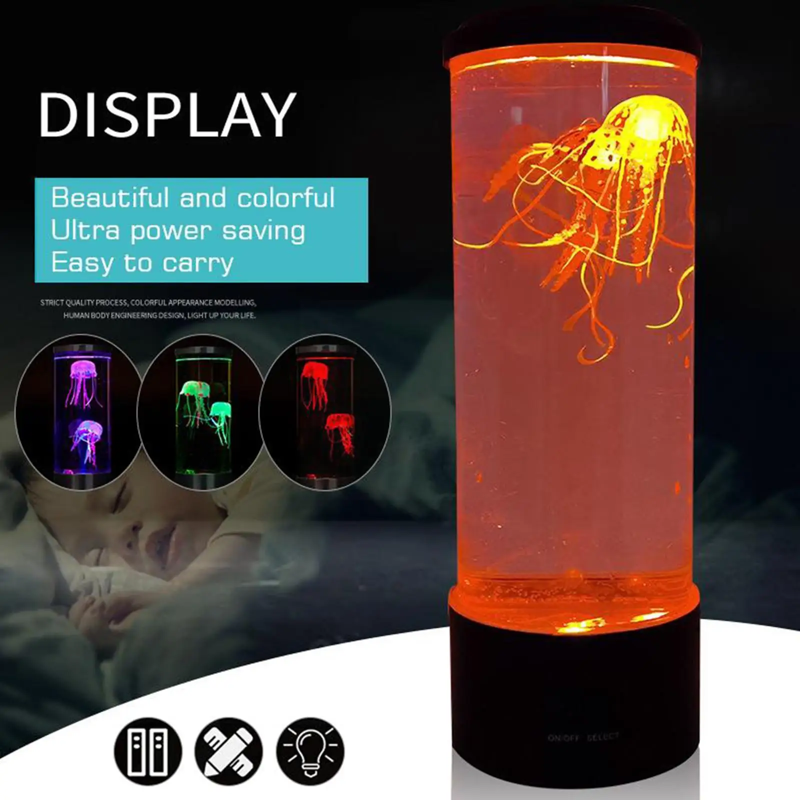 LED Night Light Remote Control Jellyfish Lamp Color Changing Home Decoration Lights Aquarium Birthday Gift for Kids USB Charging