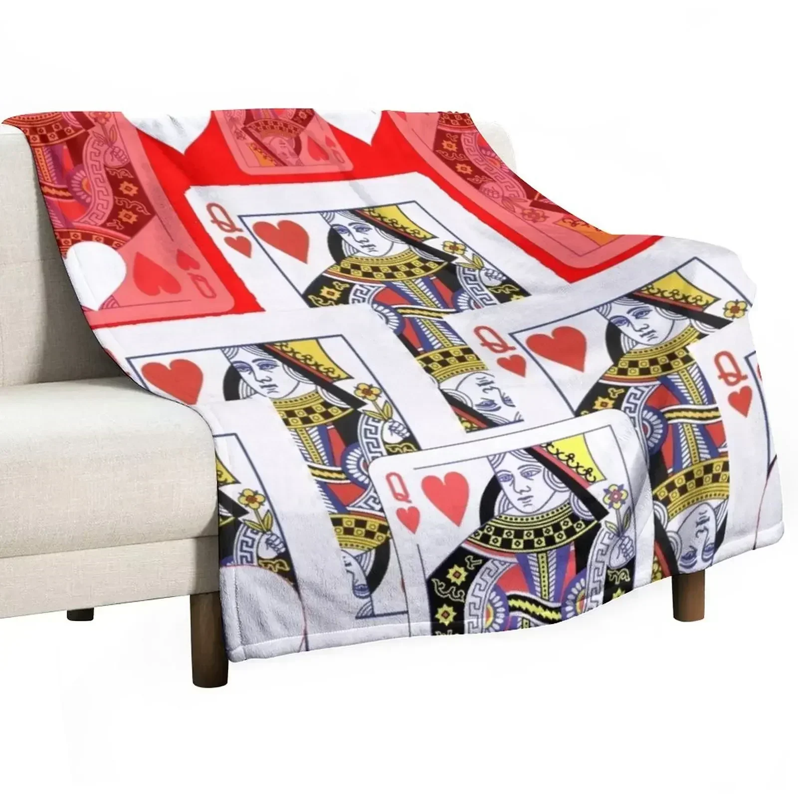 Одеяло RED-WHITECASINO QUEEN HEART PLAYING CARDS теплое зимнее одеяло из фланелевой ткани