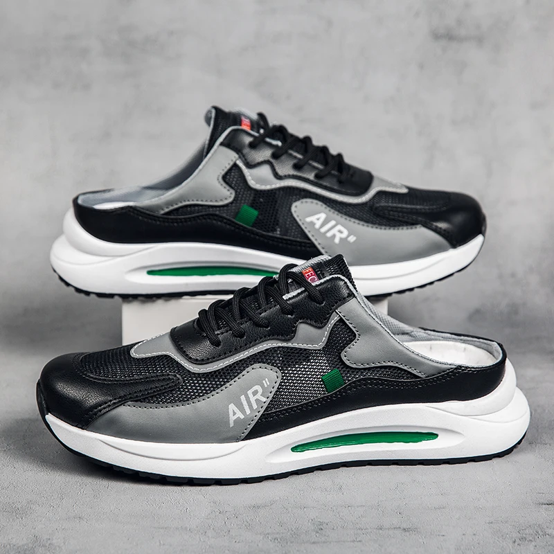 Мужские летние полутапочки 2024 дышащая сетчатая мужская обувь Уличная