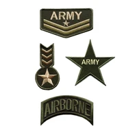 20pcslot embroidery patches letter military airborne army green backpack clothing decoration diy iron heat transfer applique