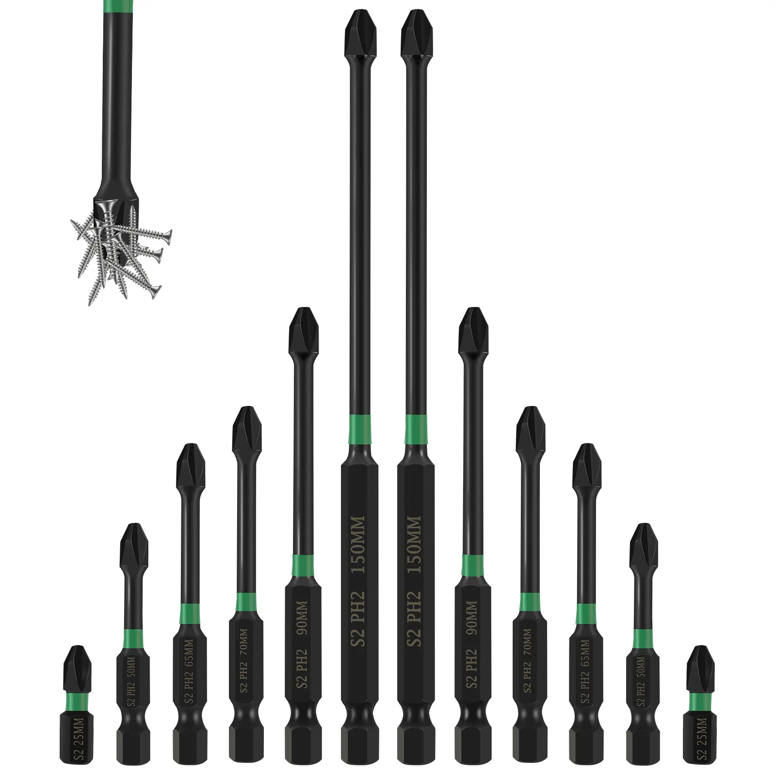 

Набор отверток 12 шт., набор нескользящих насадок с магнитным приводом, с высоким крутящим моментом, с перекрестным слотом, 1/4 дюйма, набор сверл с шестигранным хвостовиком для электричества