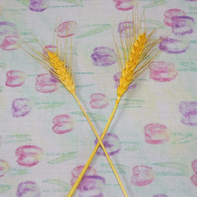 Клементина красный цветочный 100% хлопок свободная ткань 80-х годов с цифровой