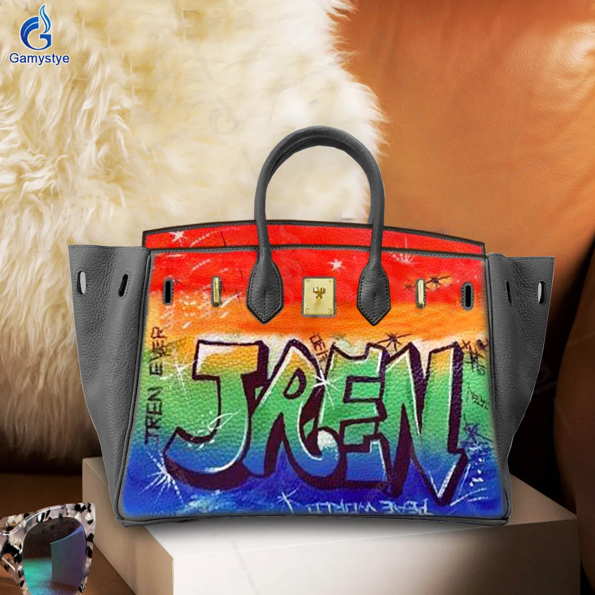 Сумки JREN с ручным рисунком на заказ женские сумки-тоуты сумка-мессенджер плечо