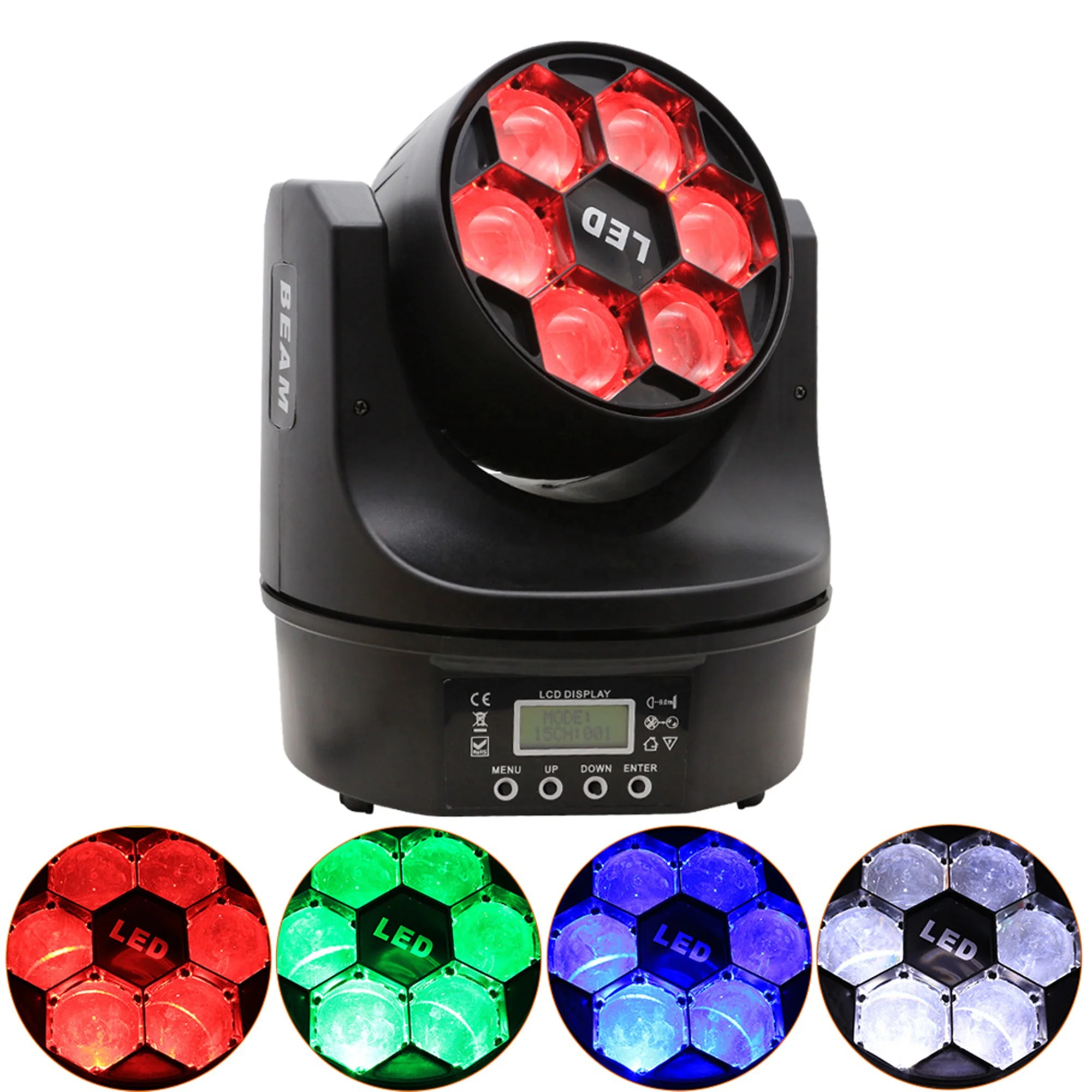 

Disco Party Moving Head Led Beam Stage Lights RGBW 4 In 1Six Bee Eye KTV Flash Dance Floor Club Lights Laser Show System