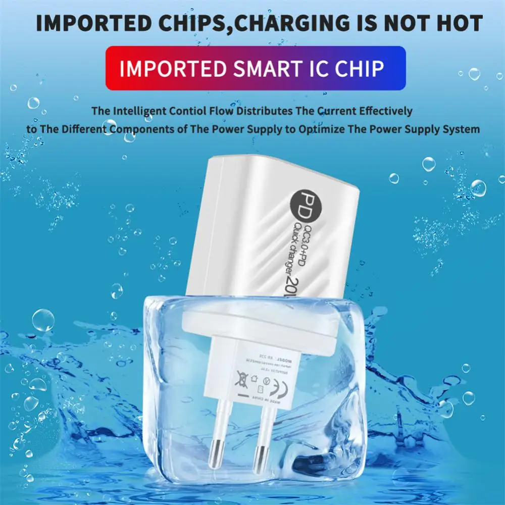 

Phone Accessories Pd20w Charger Quick Charge Usb C Charger Eu/us/uk Plug Qc 3.0 Fast Charging Fast Charging Head Lightweight