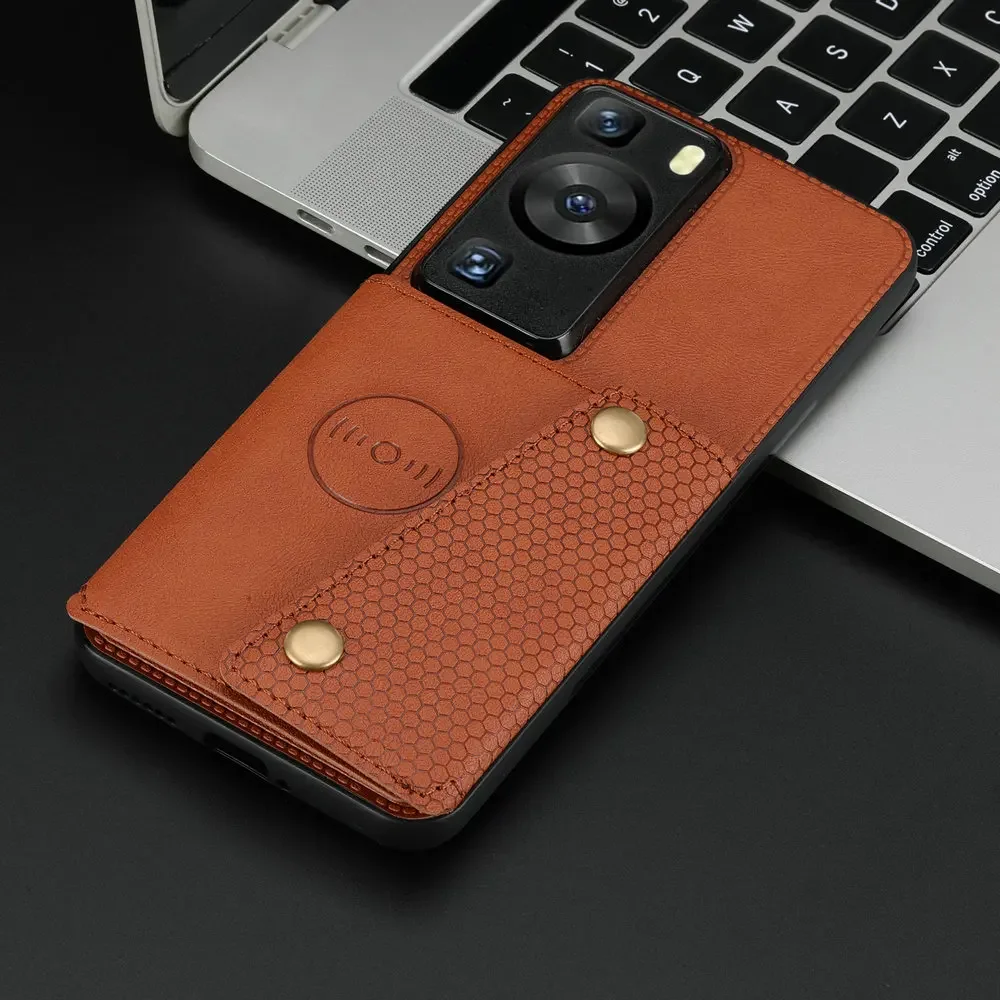 Кожаный чехол-книжка для Huawei P60 Pro Pura 70 Plus P40 P30 Lite 40 P50 P 60