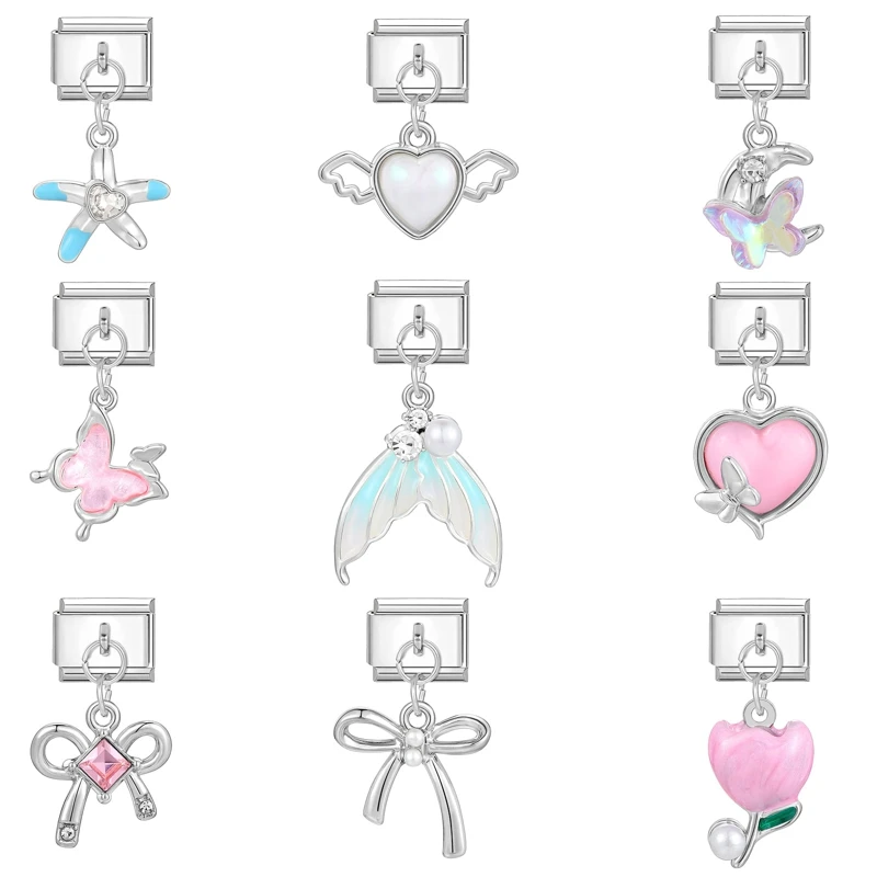 Браслет серии Ocean рыбий хвост ракушка морской звезды итальянские подвески