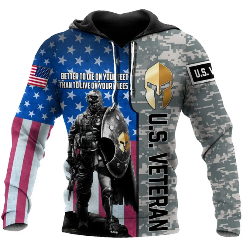 

Latest Spartan Soldiers American Veterans 3D All Print Hoodie Casual Sweatshirt Fashion Casual Oversized Harajuku Hoodie