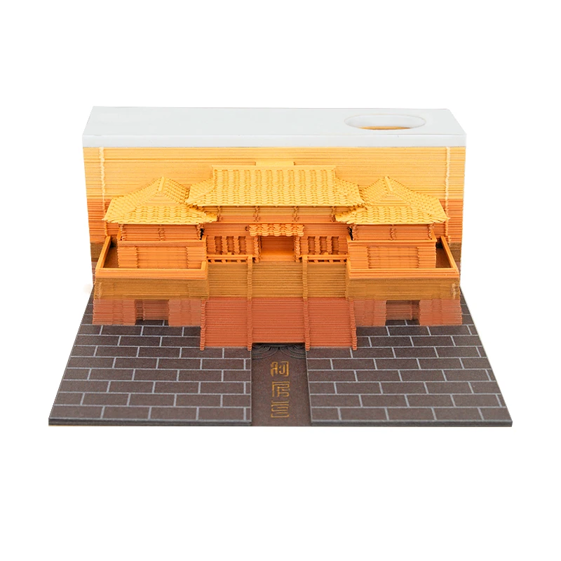 

Omoshiroi Block Notepad 3D Paper Cubes 170 Sheets Palace 3D Memo Pad Pen Holder Scrapbooking Offices Desktop Decor Friends Gift
