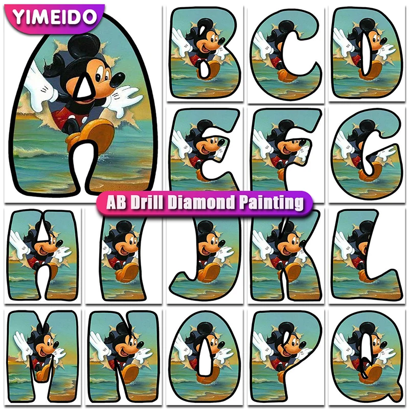 

AB Diamond Painting Disney Cartoon New Arrives Cartoon Cross Stitch Mickey Mouse Diamond Embroidery Cartoon Picture Mosaic Kids