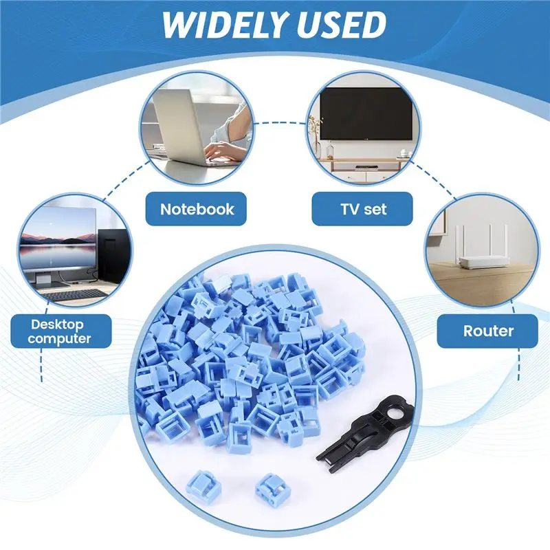 Фото Эффективные защитные заглушки для портов Ethernet LAN RJ45, 100 шт., синие, с защитой от пыли, с запатентованным замком и ключом №2