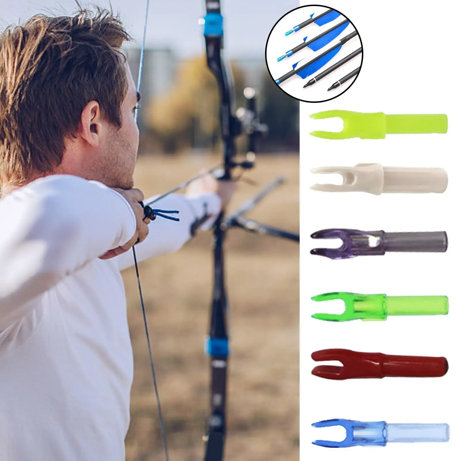 

50 шт., держатели для стрел из углеродного волокна, I.D 4,2 мм, пластиковые хвосты для стрел, «сделай сам», держатели для стрел на открытом воздух...