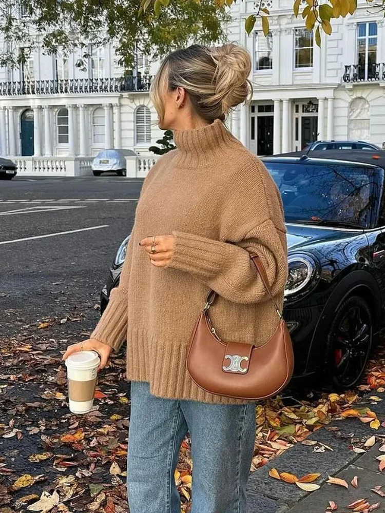 Классический джемпер Kahaki большого размера с высоким воротником для женщин