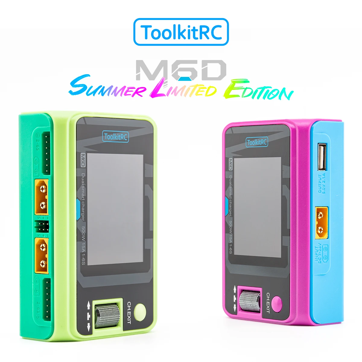 Фото Зарядное устройство ToolkitRC M6D 500W Limited Edition, высокомощное, двойное, интеллектуальное, для зарядки и разрядки, 15А, для аккумуляторов 1-6S Lipo, LiHV, Lion, NiMh, Pb №3