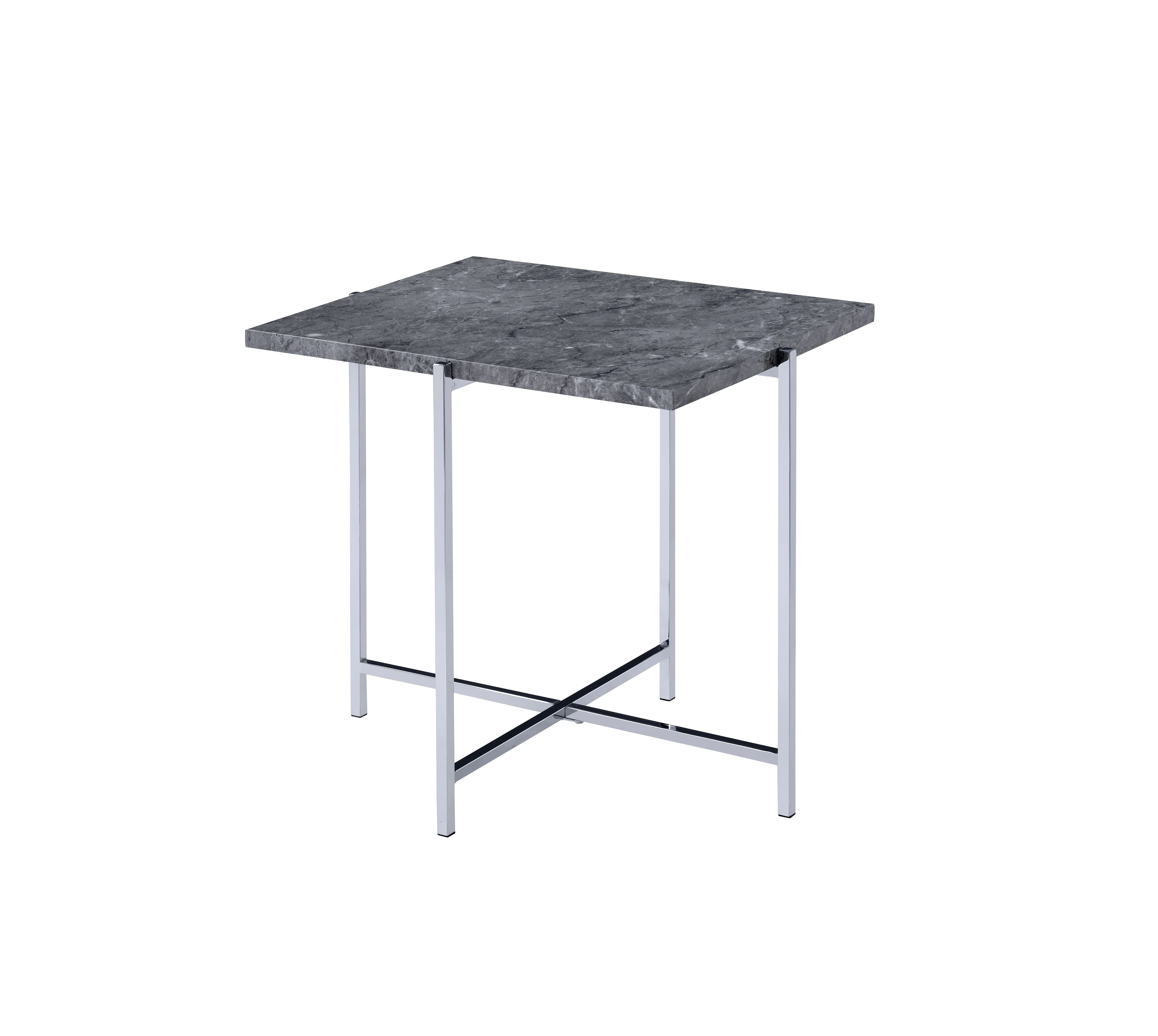 

Adelae End Table, Faux Marble & Chrome 83937