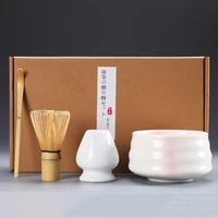handmade home easy clean matcha tea brush set tool stand kit bowl whisk scoop gift ceremony traditional japanese tea sets