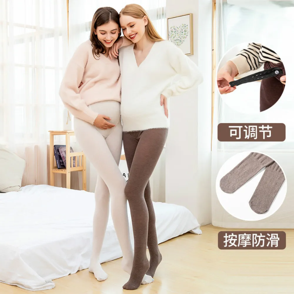 

2022 Comfortable Pregnant Women Pantyhose 150g Spring And Autumn Non Plush Cotton Vertical Stripe Sole Antiskid Deodorant Belly