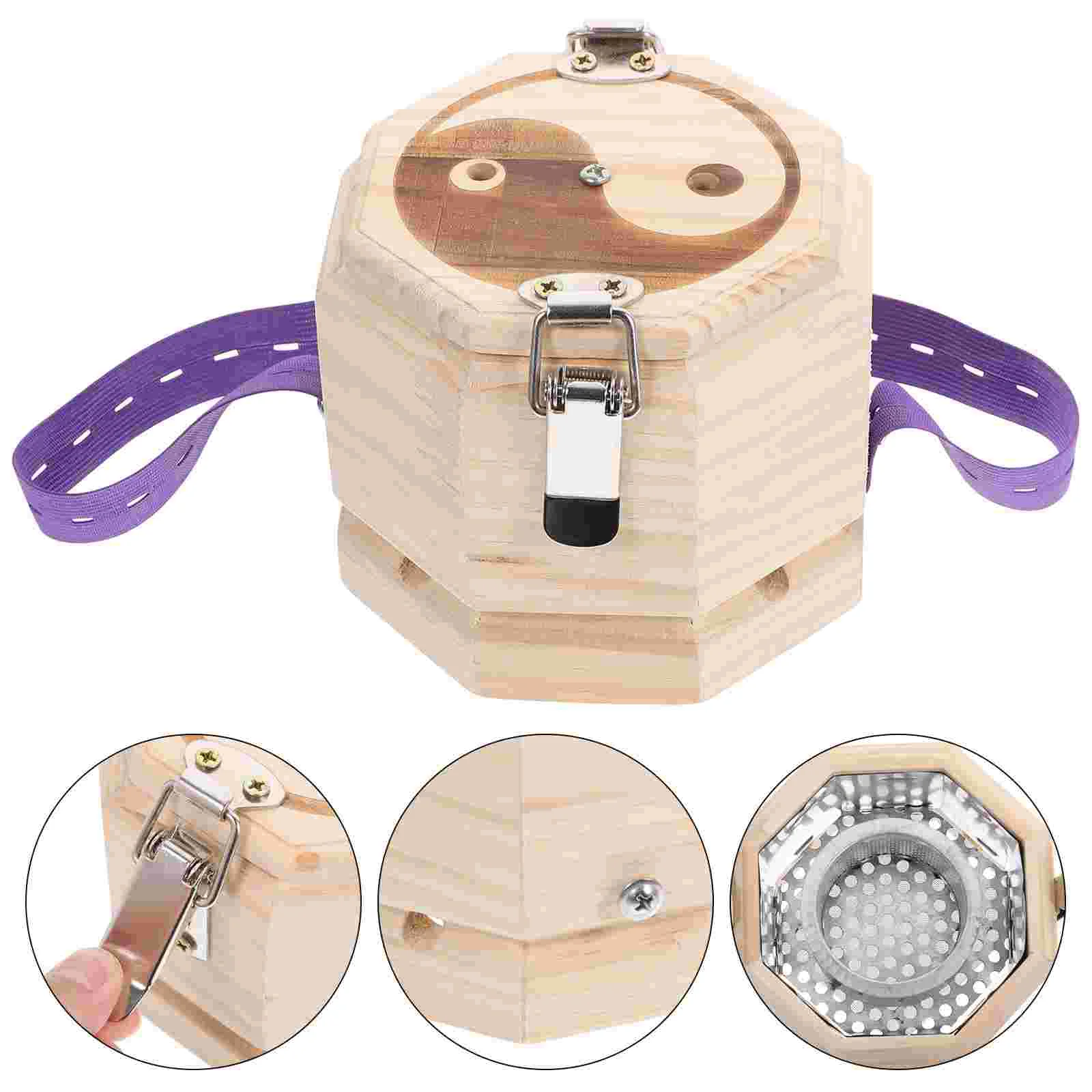 

1pc Portable Moxibustion Box Solid Wood Body Moxa Device Moxa Burning Tool