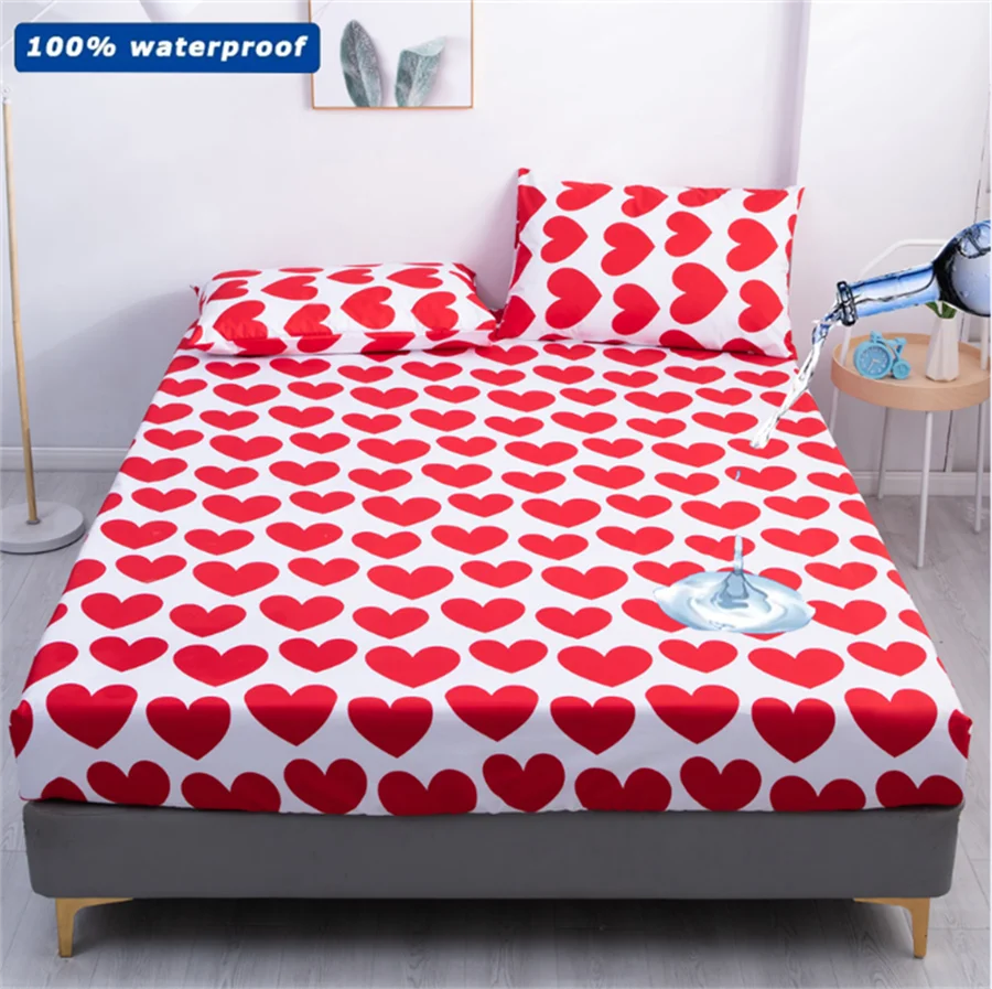 

1piece 100% Waterproof Bed Fitted Sheet for kids Adjustable Mattress Covers Four Corners With Elastic Band Multi Size Bed Sheet