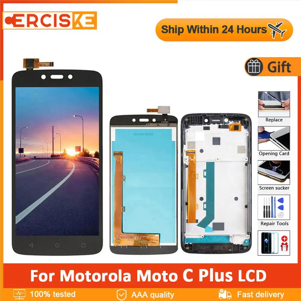 

5.0" Original For Motorola Moto C Plus LCD Display Touch Screen Digitizer with Frame For Moto C Plus TV XT1721 XT1725 XT1726 LCD