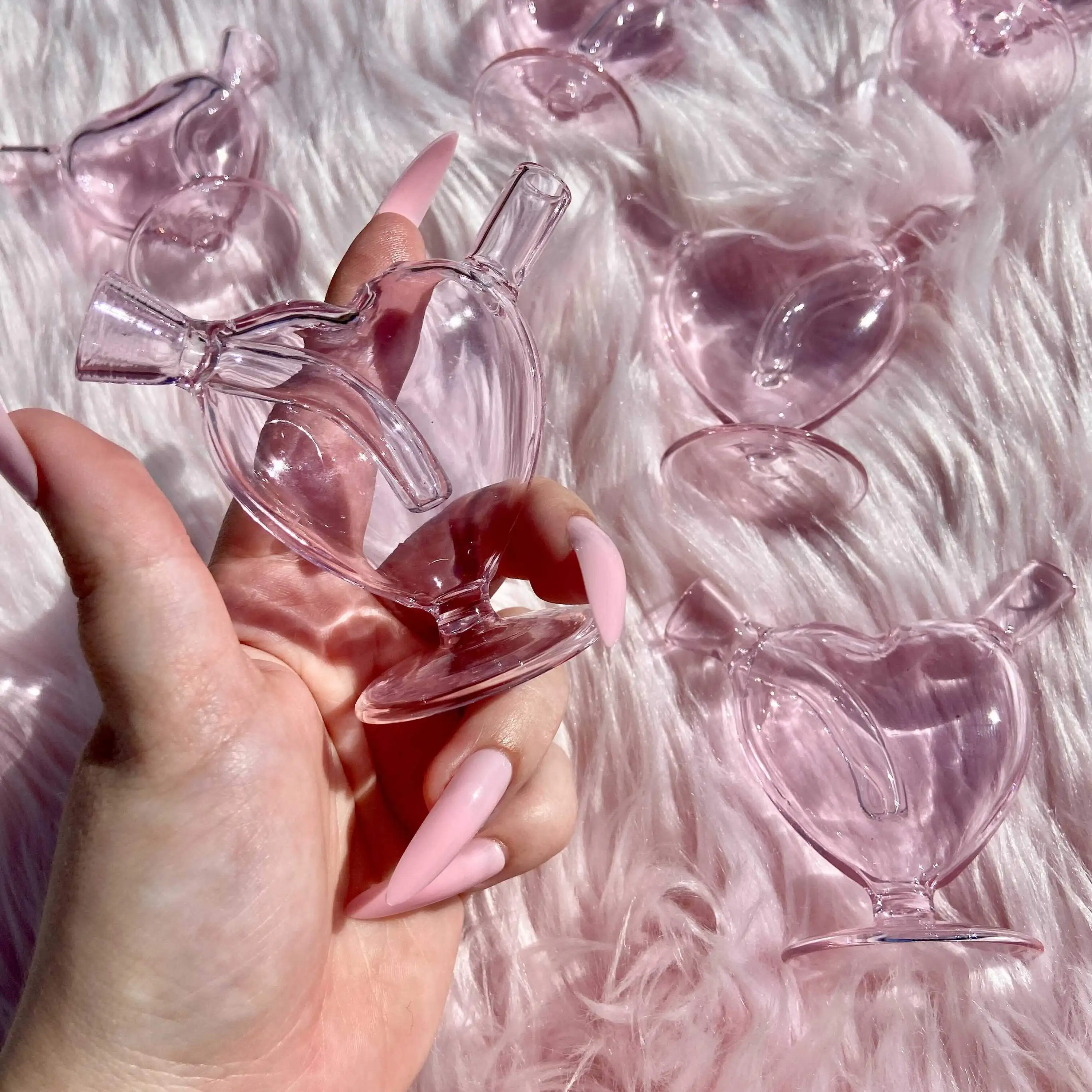 Розовый барботер в форме сердца | Дом и сад