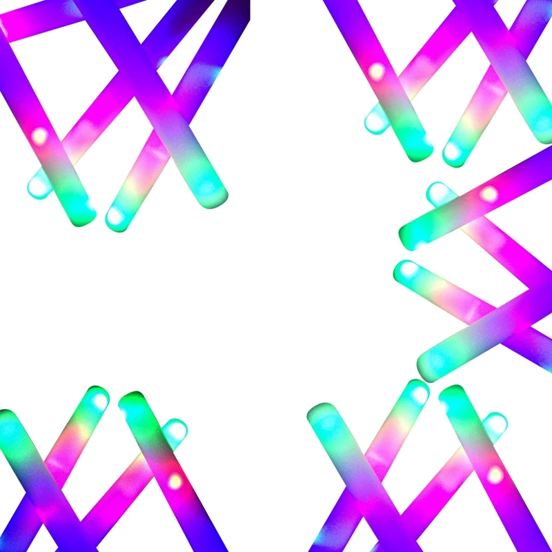 

Светящиеся палочки россыпью-120 шт. светодиодные палочки из пенопласта светящиеся дубинки с 3 режимами мигания эффект, светится в темноте тов...