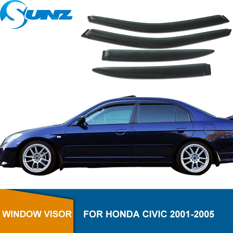 

Side Window Deflector For Honda Civic Sedan 2001 2002 2003 2004 2005 Weather Shield Window Visor Weathershields Sun Rain Guards