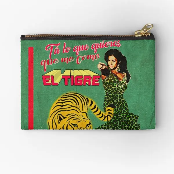 

Кошелек Lola с цветочным рисунком «Let The Tiger Eat Me», кармашки на молнии, сумка для хранения монет, носков, нижнего белья, кошелек, косметический карман для денег, ключей, чистый маленький